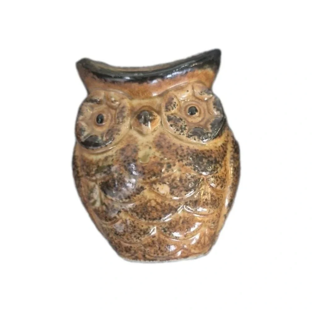 Pair of Vintage Japanese Ceramic Owl-shape Salt Shakers,‎ 2 3/4